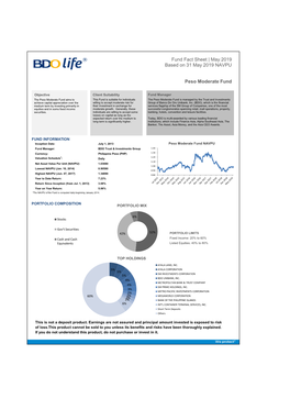 Fund Fact Sheet | May 2019 Based on 31 May 2019 NAVPU Peso