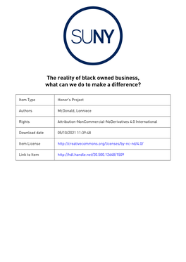 1 the Reality of Black Owned Business, What Can We Do