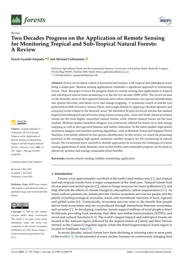 Two Decades Progress on the Application of Remote Sensing for Monitoring Tropical and Sub-Tropical Natural Forests: a Review