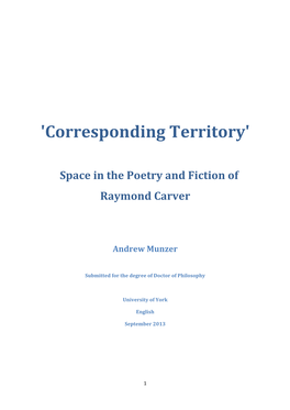 'Corresponding Territory' Space in The