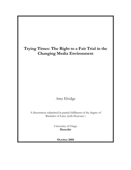 The Right to a Fair Trial in the Changing Media Environment