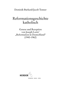 Reformationsgeschichte Katholisch