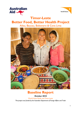 Timor-Leste Better Food, Better Health Project Baseline Report