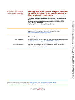 Fight Antibiotic Resistance for Novel Eco-Evo Drugs And