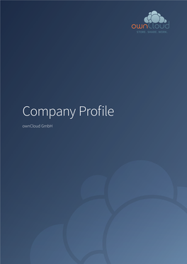 Company Profile Owncloud Gmbh COMPANY PROFILE