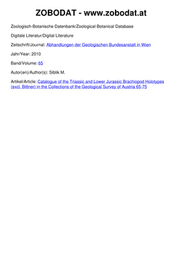 Abhandlungen Der Geologischen Bundesanstalt in Wien