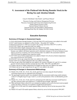 Assessment of the Flathead Sole-Bering Flounder Stock in the Bering Sea and Aleutian Islands