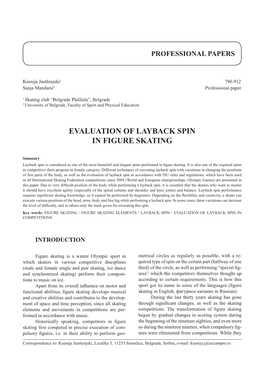 Evaluation of Layback Spin in Figure Skating