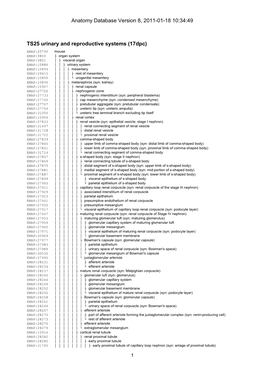 Anatomy Database Version 8, 2011-01-18 10:34:49