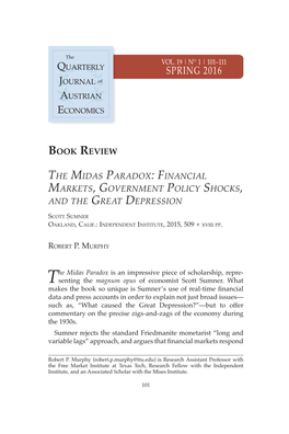 Review of the Midas Paradox Financial Markets, Government