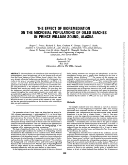 The Effect of Bioremediation on the Microbial Populations of Oiled