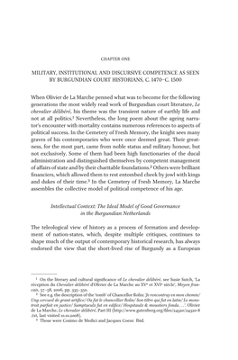 Military, Institutional and Discursive Competence As Seen by Burgundian Court Historians, C. 1470–C. 1500 When Olivier De La M