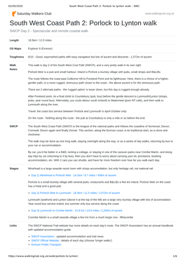 South West Coast Path 2: Porlock to Lynton Walk - SWC