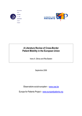 A Literature Review of Cross-Border Patient Mobility in the European Union