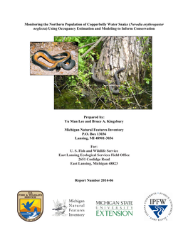 Monitoring the Northern Population of Copperbelly Water Snake (Nerodia Erythrogaster Neglecta) Using Occupancy Estimation and Modeling to Inform Conservation