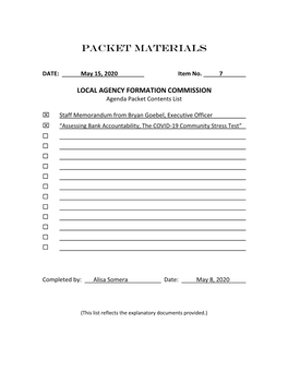 Packet Materials