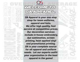 Welcome to OA Apparel “ You Can Have Anything You Want in Life, If You Dress for It---Edith Head OA Apparel Is Your One Stop Shop for Team Uniforms, Apparel and Hats