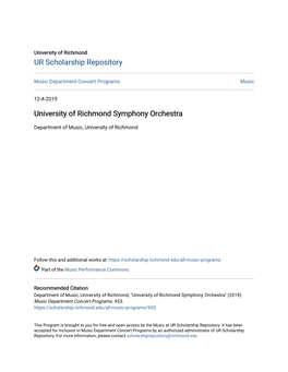 University of Richmond Symphony Orchestra