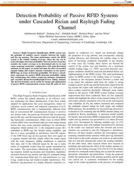 Detection Probability of Passive RFID Systems Under Cascaded Rician