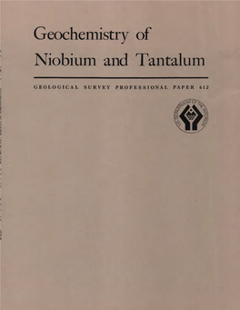 Geochemistry of Niobium and Tantalum