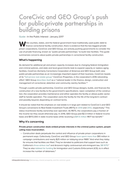 Corecivic and GEO Group's Push for Public-Private Partnerships In