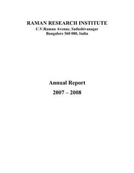 Annual Report 2007 – 2008