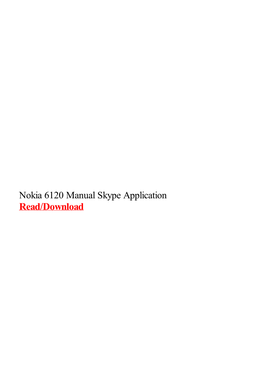 Nokia 6120 Manual Skype Application