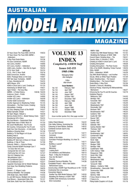 Volume 13 Index