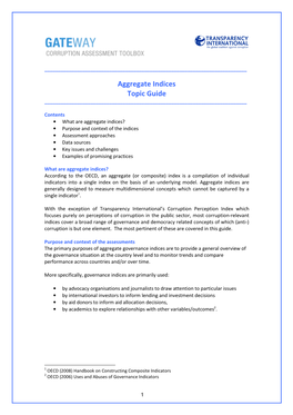 Aggregate Indices Topic Guide ______