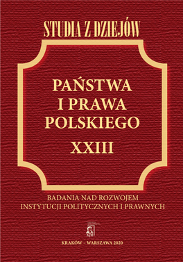 Studia Z Dziejów Państwa I Prawa Polskiego T. XXIII 2020 Badania