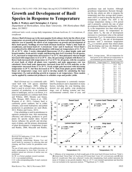 Growth and Development of Basil Species in Response to Temperature