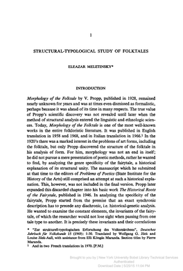 1 Structural-Typological Study of Folktales