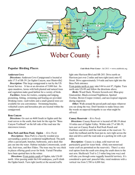 Popular Birding Places Utah Birds Print Center - Jul 2013 C