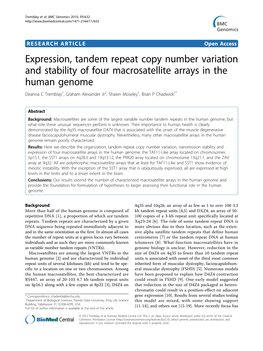 Expression, Tandem Repeat Copy Number Variation and Stability of Four Macrosatellite Arrays in the Human Genome