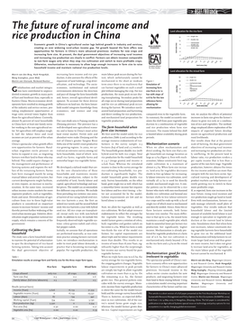 The Future of Rural Income and Rice Production in China