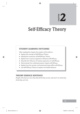 Self-Efficacy Theory