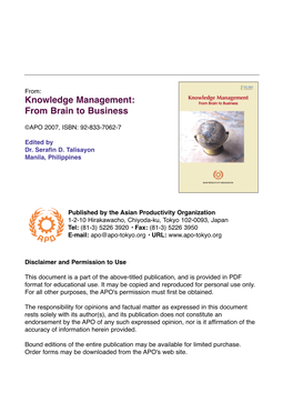 Knowledge Management: from Brain to Business
