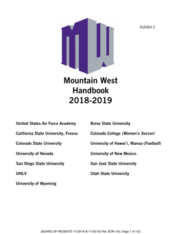 Mountain West Handbook 2018-2019