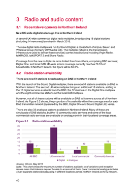 3 Radio and Audio Content 3 3.1 Recent Developments in Northern Ireland