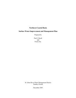 Northern Coastal Basin Surface Water Improvement and Management Plan