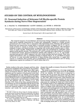 STUDIES on the CONTROL of MYELINOGENESIS IV. Neuronal