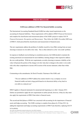 IASB Press Release