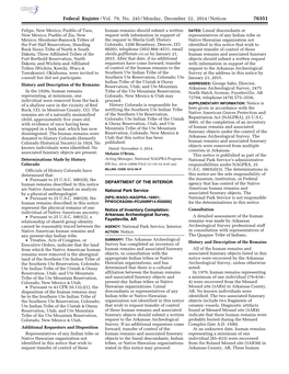 Federal Register/Vol. 79, No. 245/Monday, December 22, 2014