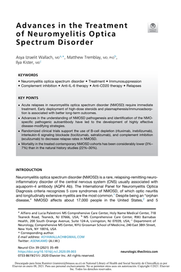 Advances in the Treatment of Neuromyelitis Optica Spectrum Disorder