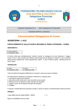 Comunicazioni Delegazione Di Cuneo