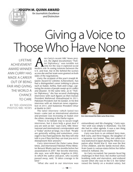 Giving a Voice to Those Who Have None
