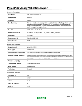 Primepcr™Assay Validation Report