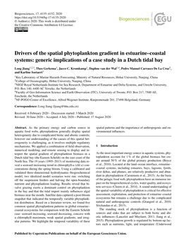 Drivers of the Spatial Phytoplankton Gradient in Estuarine–Coastal Systems: Generic Implications of a Case Study in a Dutch Tidal Bay