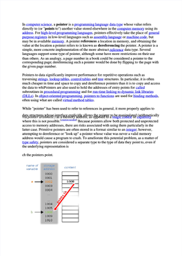 In Computer Science Computer Science, a Pointer Is a Programming
