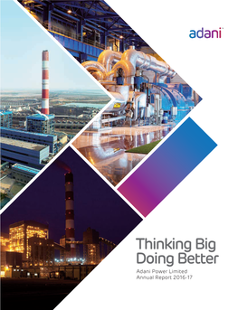 Thinking Big Doing Better Adani Power Limited Annual Report 2016-17